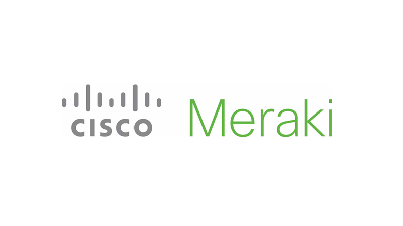 Logo of Cisco Meraki, featuring the word 