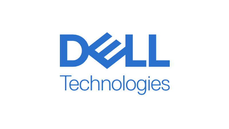 Logo of Dell Technologies in blue, featuring 