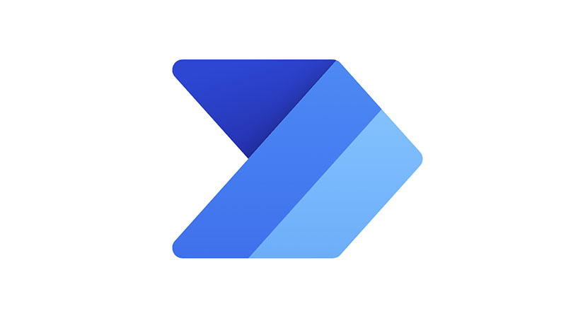 Blue and light blue geometric logo with an arrow design, pointing right.