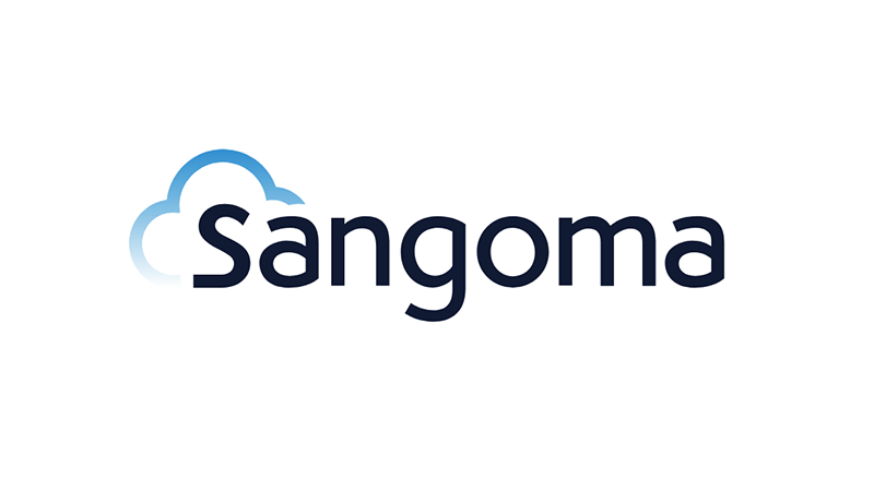Logo of Sangoma featuring a stylized cloud design with the word 