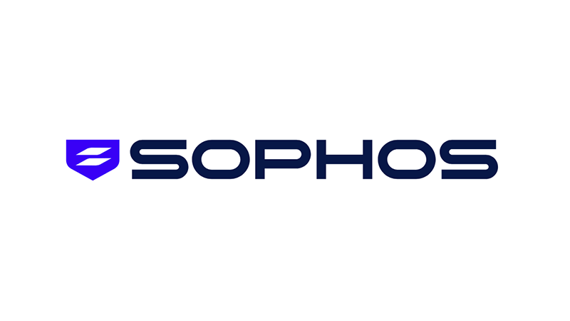 Logo of Sophos, featuring a stylized shield in purple and the word 