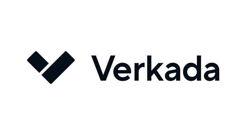 Logo of Verkada, featuring a checkmark symbol and the brand name in bold, dark text.