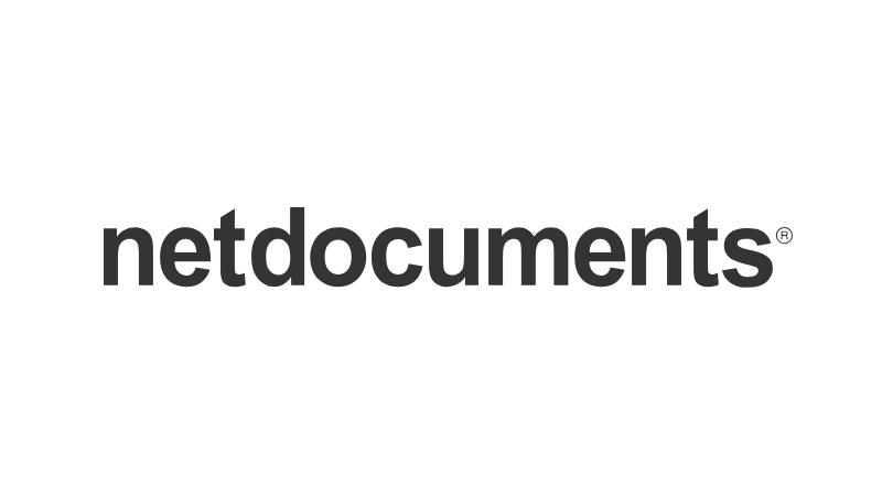 Logo of NetDocuments, featuring the name in bold, dark gray sans-serif font on a white background.